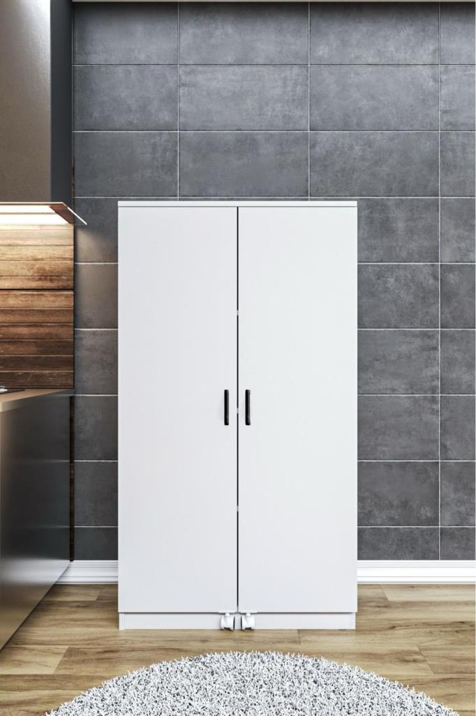 160CM 2 Kapaklı İç Raflı Çok Amaçlı Erzak Mutfak Dolabı