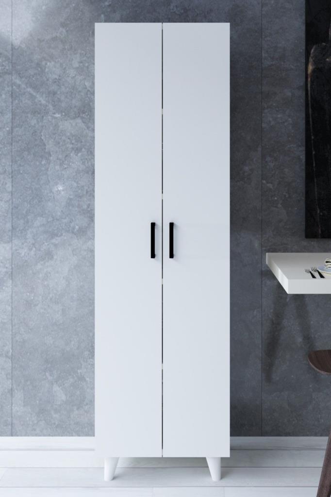 5 Raflı 2 Kapaklı 14R Çok Amaçlı Dolap Erzak Dolabı Banyo Dolabı Kiler Dolabı Beyaz